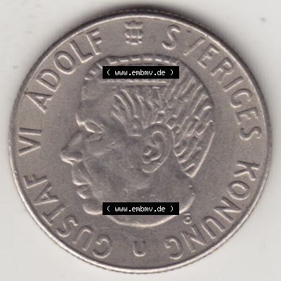 Münzen Schweden Umlaufmünze 1968-1973, 1 Krone 1969, Bild mit Vorderseite der Münze als Bildmaterial Sammlung