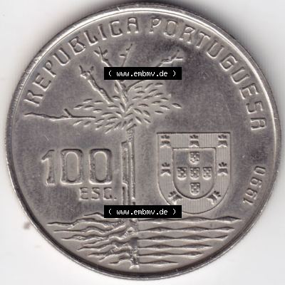Münzen Portugal Gedenkmünze 1990-1990, 100 Escudos, Camilo Castelo Braiico. Vorderseite der Gedenkmünze aus Portugal zum katalogisieren im Münzen-Katalog und der... Sammlung
