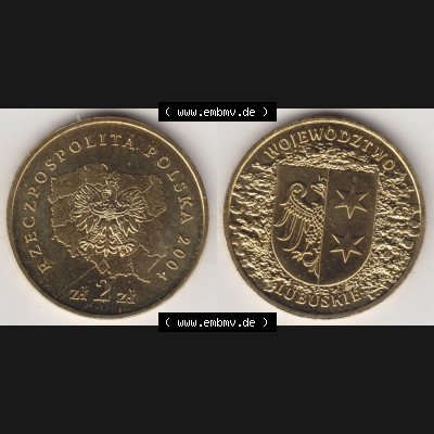 Münzen Polen Gedenkmünze 2004-2004, 2 Zloty, Woiwodschaft Kujawien-Pommern, Bild mit Vollansicht als Bildmaterial Sammlung