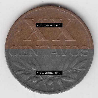 Münzen Portugal Umlaufmünze 1942-1969, 20 Centavos 1960. Vorderseite der Escudo Umlaufmünze aus Portugal vor EInführung der... Sammlung