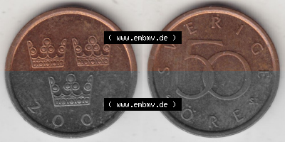 Münzen Schweden Umlaufmünze 1992-2009, 50 Öre 2009, Bild mit Vollansicht als Bildmaterial Sammlung