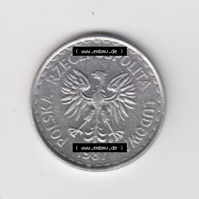 Münzen Polen Umlaufmünze 1986-1988, 1 Zloty 1987 (1) Sammlung