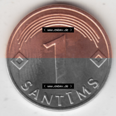Münzen Lettland Umlaufmünze 1992-2008, 1 Santims 2003, Bild mit Rückseite der Münze als Bildmaterial Sammlung