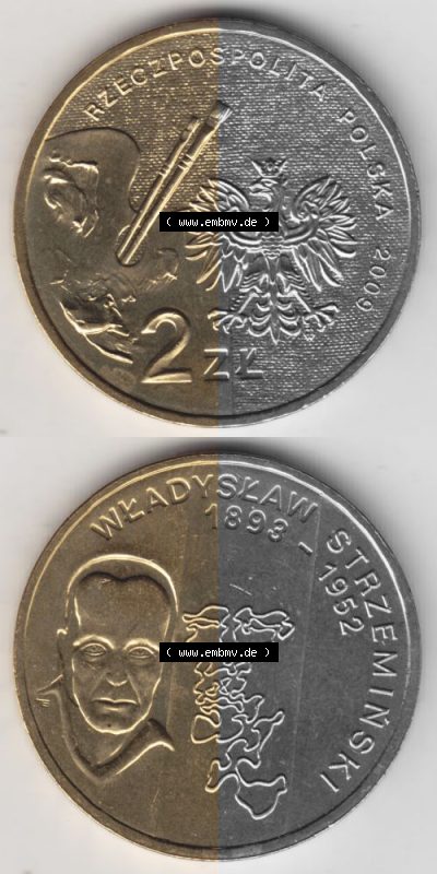 Münzen Polen Gedenkmünze 2009-2009, 2 Zloty, Polnische Maler des 19. und 20. Jahrhunderts - Wladyslaw Strzeminski, Münzseiten... Sammlung