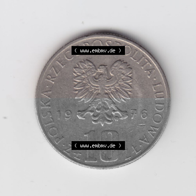 Münzen Polen Umlaufmünze 1975-1984, 10 Zlotych Boleslaw Prus 1976 (1) Sammlung