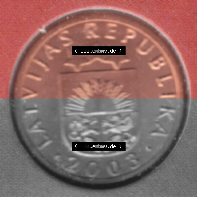 Münzen Lettland Umlaufmünze 1992-2008, 1 Centime 2003, Bild mit Vorderseite der Münze als Bildmaterial Sammlung