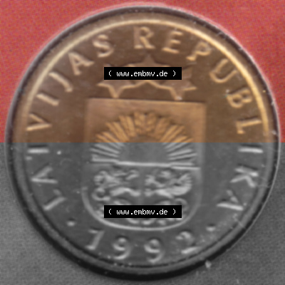 Münzen Lettland Umlaufmünze 1992-2009, 5 Centimes 1992, Bild mit Vorderseite der Münze als Bildmaterial Sammlung