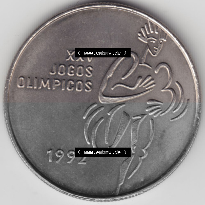 Münzen Portugal Gedenkmünze 1992-1992, 200 Escudo, XXV Jogos Olimpicos. Rückseite der portugiesischen Gedenkmünze aus Portugal... Sammlung