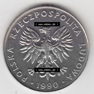 Münzen Polen Umlaufmünze 1989-1990, 20 Zlotych 1990 (1) Sammlung