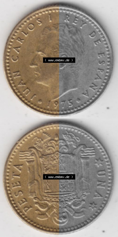 Münzen Spanien Umlaufmünze 1975-1975, 1 Peseta, Pesete 1979, Münze aus Spanien, Umlaufmünze / aus Zahlungsverkehr mit Münzseiten... Sammlung