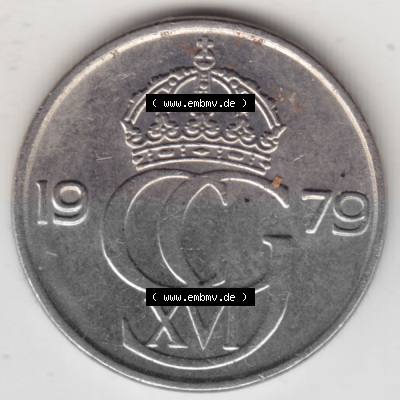 Münzen Schweden Umlaufmünze 1976-1991, 50 Öre 1979, Bild mit Vorderseite der Münze als Bildmaterial Sammlung