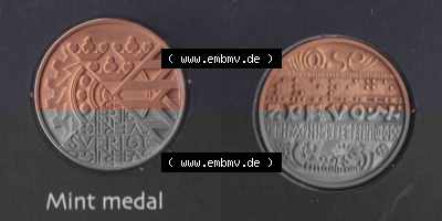 Münzen Schweden Umlaufmünze 2001-2001, Medaille aus KMS 2001, Bild mit Vollansicht als Bildmaterial Sammlung