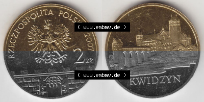 Münzen Polen Gedenkmünze 2007-2007, 2 Zloty, Historische Städte in Polen - Marienwerder, Bild mit Vollansicht als Bildmaterial Sammlung