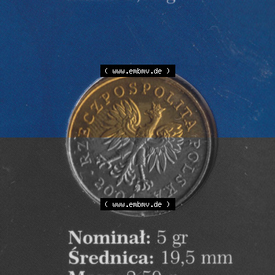 Münzen Polen KMS Umlaufmünze 2004, 5 Groszy (1) Sammlung