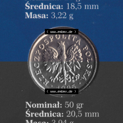 Münzen Polen KMS Umlaufmünze 1995, 50 Groszy (1) Sammlung