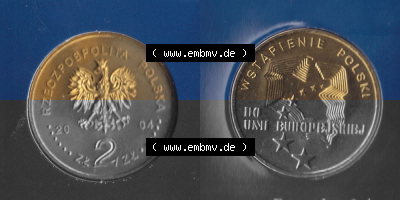 Münzen Polen KMS Umlaufmünze 2004, 2 Zloty, Bild mit Vollansicht als Bildmaterial Sammlung