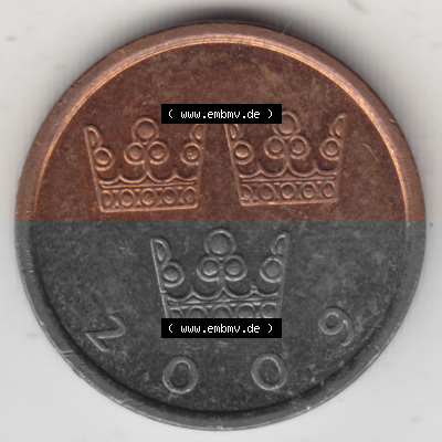 Münzen Schweden Umlaufmünze 1992-2009, 50 Öre 2009, Bild mit Vorderseite der Münze als Bildmaterial Sammlung