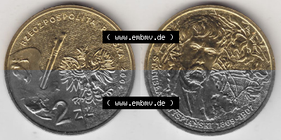 Münzen Polen Gedenkmünze 2004-2004, 2 Zloty, Polnische Maler - Stanislaw Wyspianski, Bild mit Vollansicht als Bildmaterial Sammlung