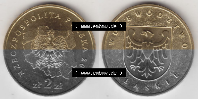 Münzen Polen Gedenkmünze 2004-2004, 2 Zloty, Woiwodschaft Niederschlesien, Bild mit Vollansicht als Bildmaterial Sammlung