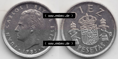 Münzen Spanien Umlaufmünze 1983-1985, 10 Peseten 1985 (3) Sammlung