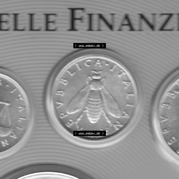 Grau bzw. s/w Münzen Italien Umlaufmünze 1953-2001, 2 Lira-Lire Insekt Münze 2001. Vorderseite der alten italienischen Münze aus Italien in der italienischen Lira-Währung zum katalogisieren... Sammlung Graustufen