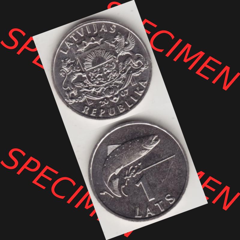Münzen Lettland Umlaufmünze 1992-2008, 1 Lats 2007, Münzseiten Vertikal für Mobile-Geräte als Bildmaterial Sammlung