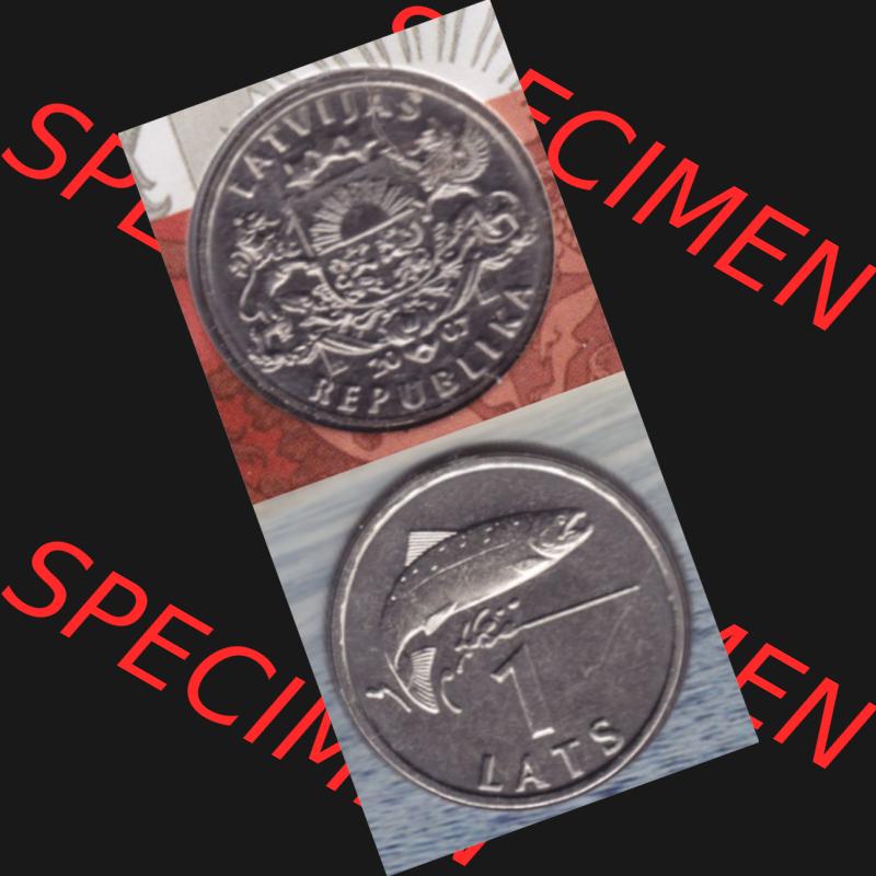 Münzen Lettland Umlaufmünze 1992-2008, 1 Lats 2007, Münze aus Münzensatz, Münzseiten Vertikal für Mobile-Geräte als Bildmaterial Sammlung