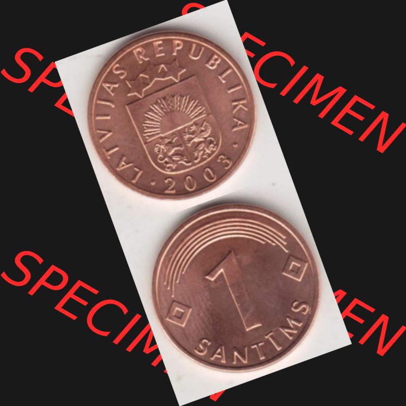 Münzen Lettland Umlaufmünze 1992-2008, 1 Santims 2003, Münzseiten Vertikal für Mobile-Geräte als Bildmaterial Sammlung