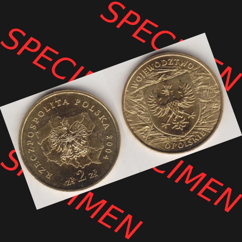 Münzen Polen Gedenkmünze 2004-2004, 2 Zloty, Woiwodschaft Oppeln, Bild mit Vollansicht als Bildmaterial Sammlung