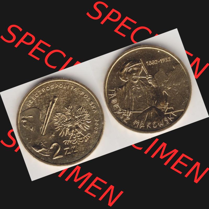 Münzen Polen Gedenkmünze 2005-2005, 2 Zloty, Polnische Maler, Tadeusz Makowski, Bild mit Vollansicht als Bildmaterial Sammlung
