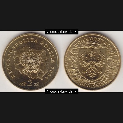 Münzen Polen Gedenkmünze 2004-2004, 2 Zloty, Woiwodschaft Oppeln, Bild mit Vollansicht als Bildmaterial Sammlung