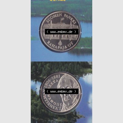 Münzen Finnland Umlaufmünze 2001, Kursmünzensatz-Medaille, Münzseiten Vertikal für Mobile-Geräte zum Download Sammlung
