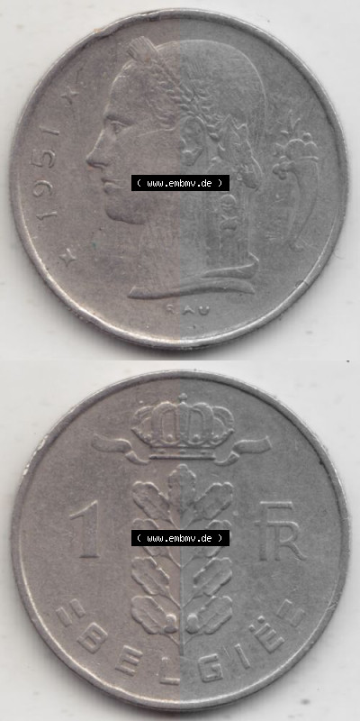 Belgien vor Einführung der Euromünzen in Belgien Sammlung