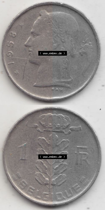 Belgien vor Einführung der Euromünzen in Belgien Sammlung