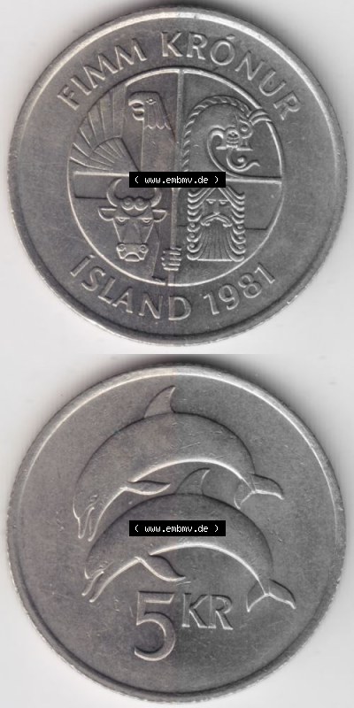 Umlaufmünze aus Island in Isländischen Kronen-Währung Sammlung