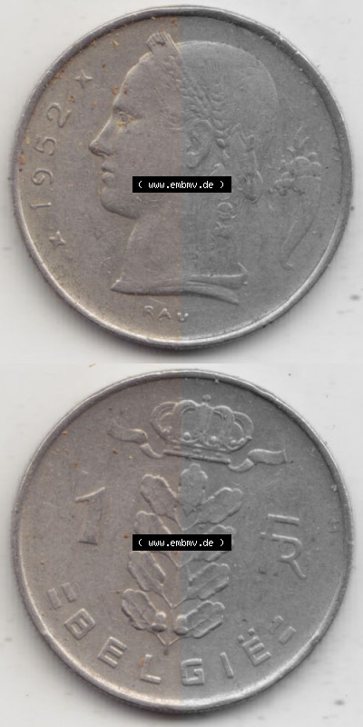 Belgien vor Einführung der Euromünzen in Belgien Sammlung