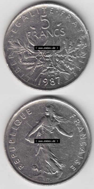 Umlaufmünze aus Frankreich in der Francs-Währung Sammlung