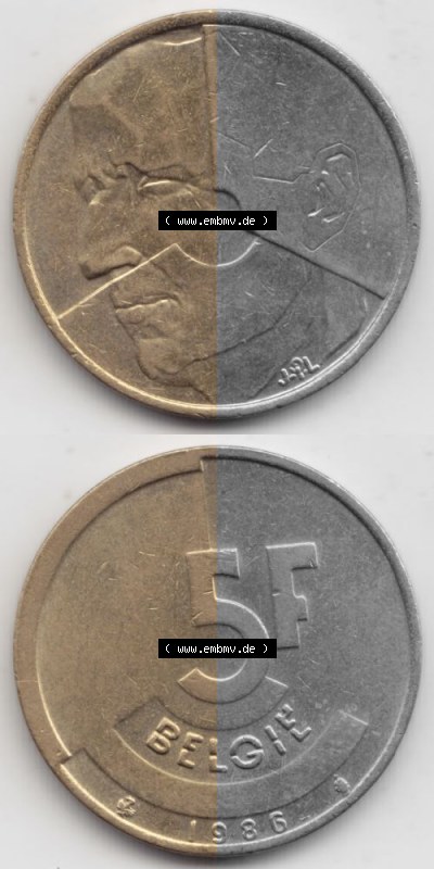 Belgien vor Einführung der Euromünzen in Belgien Sammlung