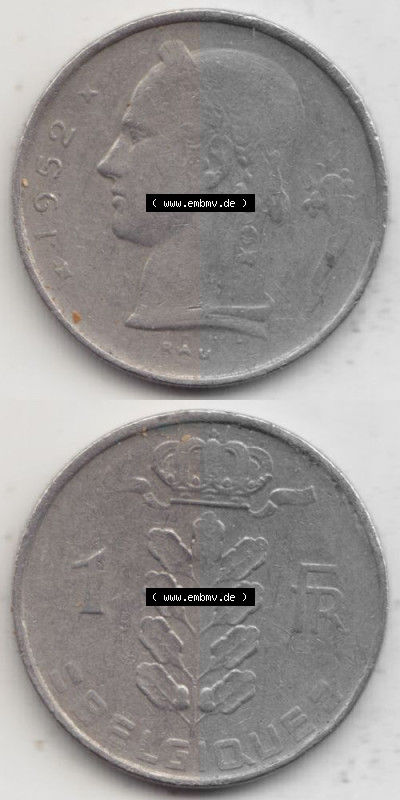 Belgien vor Einführung der Euromünzen in Belgien Sammlung