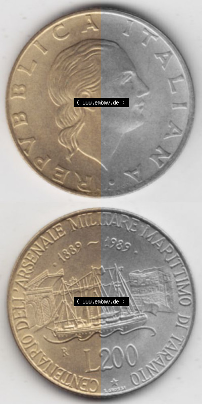 Münze aus Italien in der italienischen Lira-Währung Sammlung