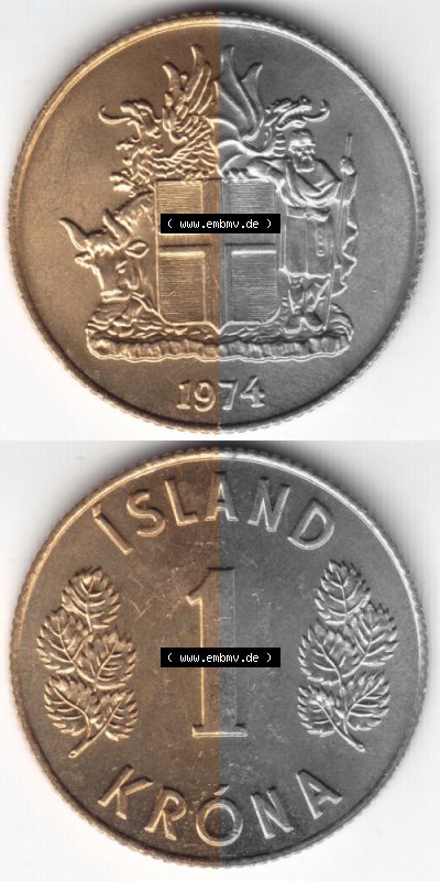 Umlaufmünze aus Island in Isländischen Kronen-Währung Sammlung