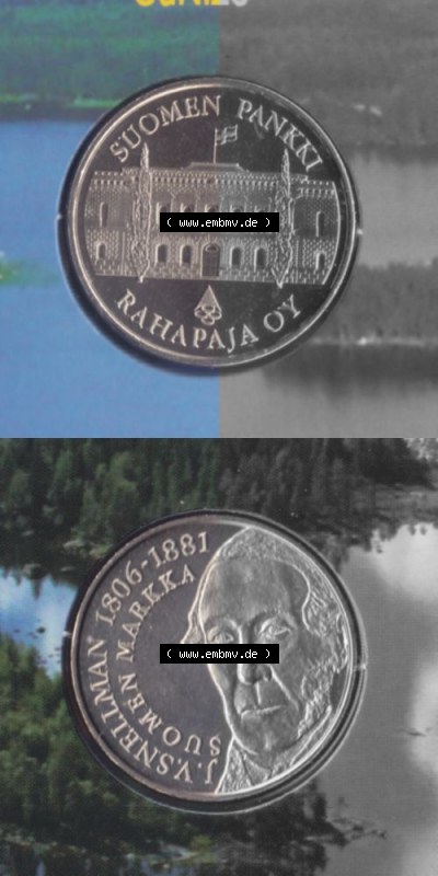 Münzen Finnland Umlaufmünze 2001, Kursmünzensatz-Medaille, Münzseiten Vertikal für Mobile-Geräte zum Download Sammlung