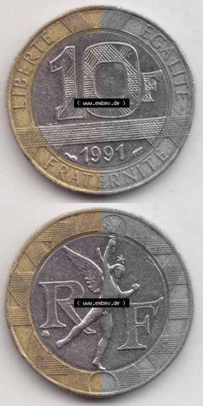 Umlaufmünze aus Frankreich in der Francs-Währung Sammlung