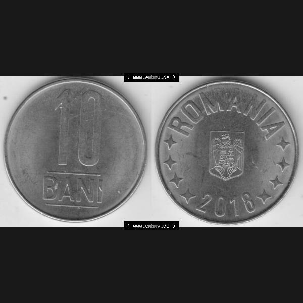 Grau bzw. s/w Münzen Rumänien Umlaufmünze 2018-Heute, 10 Bani Kursmünze 2018, Bild mit horizontaler Vollansicht als Bildmaterial Sammlung Graustufen