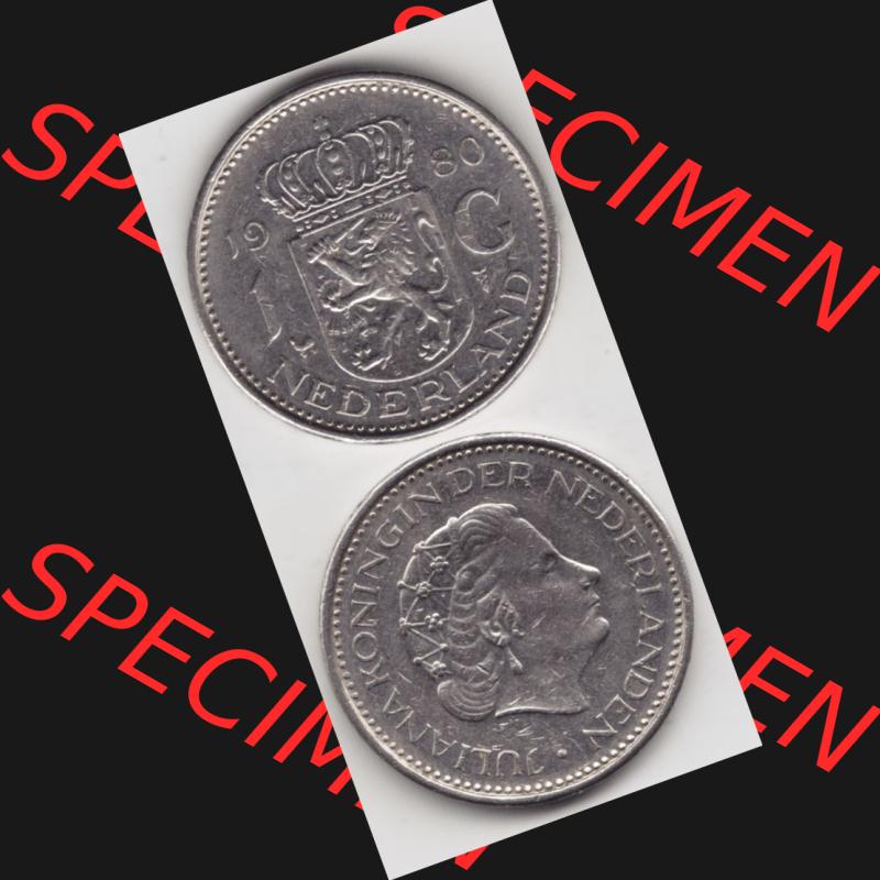 Münzen Niederlande Umlaufmünze 1967-1980, 1 Gulden 1980, Münzseiten Vertikal / Untereinander für Mobile-Geräte als Bildmaterial Sammlung