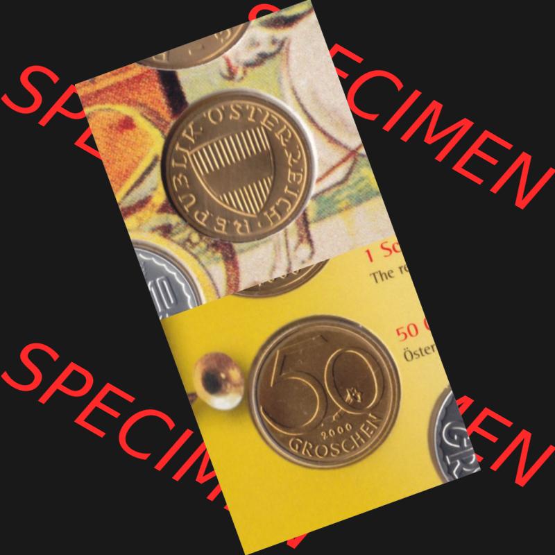 Münzen Österreich Umlaufmünze 1959-2001, 50 Groschen 2000, Münze aus Österreich mit Münzseiten Vertikal / Untereinander auf einen Bild für Mobile-Geräte... Sammlung