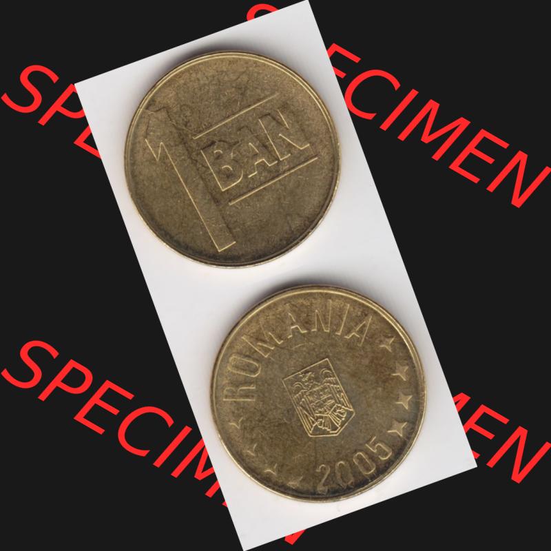 Münzen Rumänien Umlaufmünze 2005-2012, 1 Ban, Bani 2005, Münzseiten Vertikal für Mobile-Geräte als Bildmaterial Sammlung