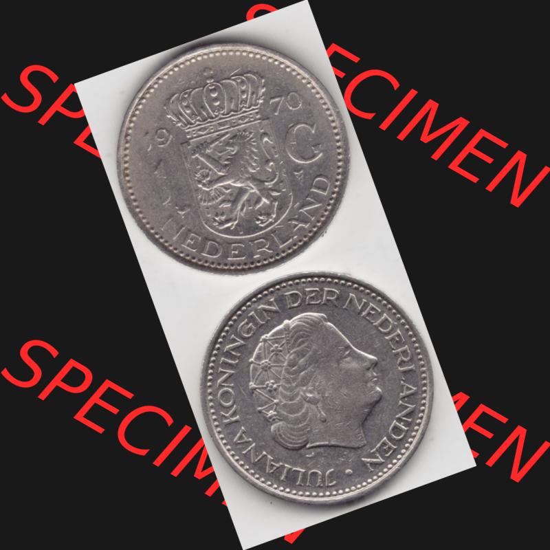 Münzen Niederlande Umlaufmünze 1967-1980, 1 Gulden 1970, Münzseiten Vertikal / Untereinander für Mobile-Geräte als Bildmaterial Sammlung