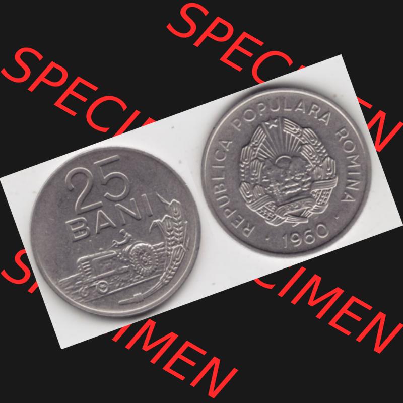 Münzen Rumänien Umlaufmünze 1960-1960, 25 Bani, Bild mit horizontaler Vollansicht als Bildmaterial Sammlung