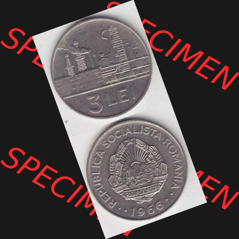 Münzen Rumänien Umlaufmünze 1966-1966, 3 Lei, Münzseiten Vertikal für Mobile-Geräte als Bildmaterial Sammlung